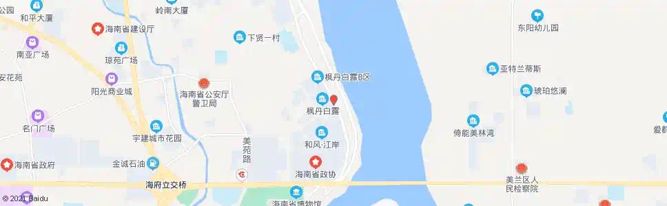 海口枫丹白露小区_公交站地图_海口公交_妙搜公交查询2025