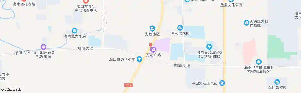 海口万达广场西门_公交站地图_海口公交_妙搜公交查询2025