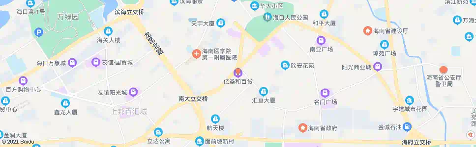 海口亿圣和百货商场_公交站地图_海口公交_妙搜公交查询2025