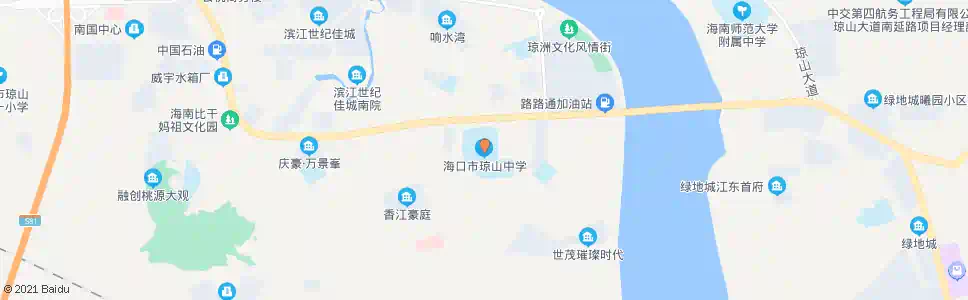 海口琼山中学新校区_公交站地图_海口公交_妙搜公交查询2025