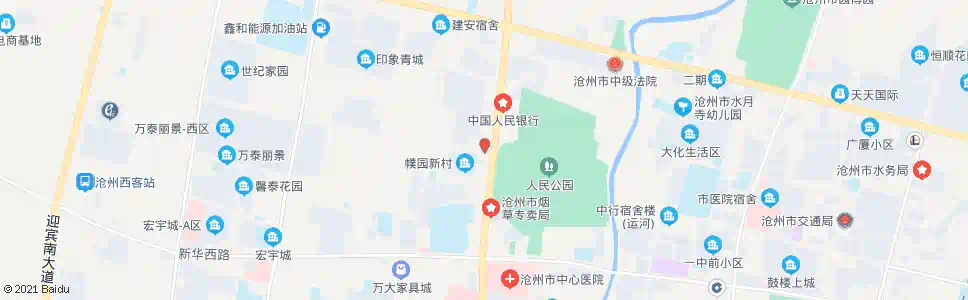 沧州团结小区(花园酒店)_公交站地图_沧州公交_妙搜公交查询2025