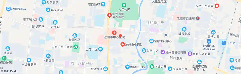 沧州新市医院东门_公交站地图_沧州公交_妙搜公交查询2025