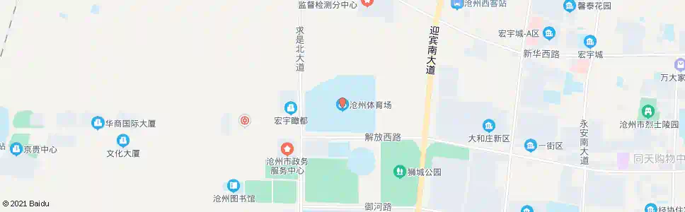 沧州东体育场_公交站地图_沧州公交_妙搜公交查询2025