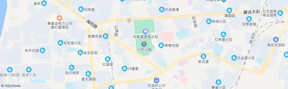 秦皇岛人民公园(海阳路)_公交站地图_秦皇岛公交_妙搜公交查询2025