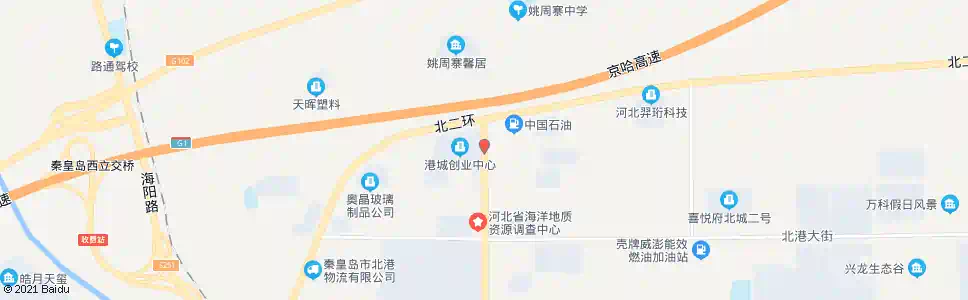秦皇岛北二环路口_公交站地图_秦皇岛公交_妙搜公交查询2025