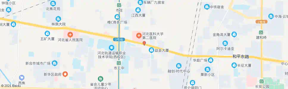 石家庄省二院_公交站地图_石家庄公交_妙搜公交查询2025