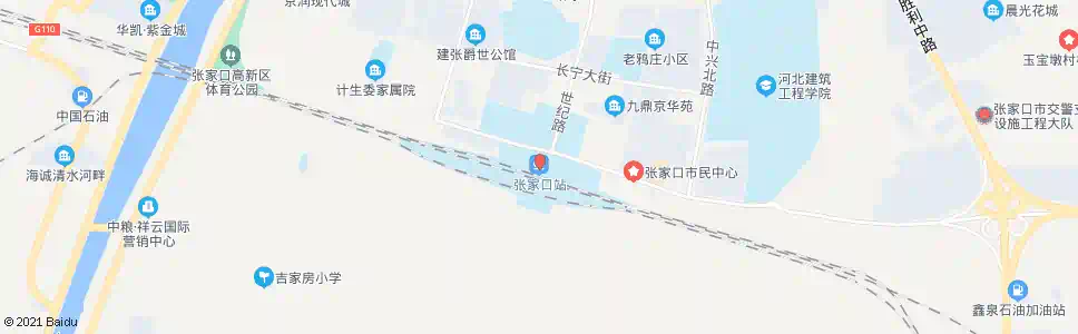 张家口公园西门_公交站地图_张家口公交_妙搜公交查询2025