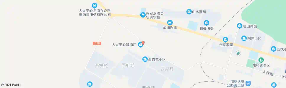大兴安岭啤酒厂_公交站地图_大兴安岭公交_妙搜公交查询2025