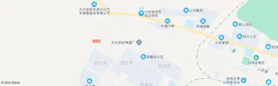 大兴安岭粮库酒厂_公交站地图_大兴安岭公交_妙搜公交查询2025