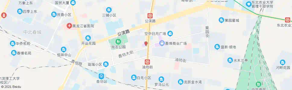 哈尔滨红旗大街(香坊大街路口)_公交站地图_哈尔滨公交_妙搜公交查询2025