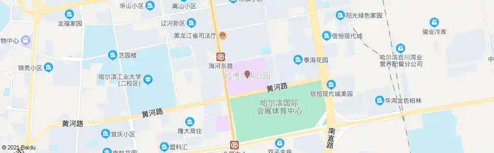 哈尔滨红博中央公园_公交站地图_哈尔滨公交_妙搜公交查询2025