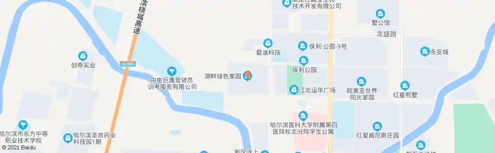 哈尔滨绿色湖畔家园_公交站地图_哈尔滨公交_妙搜公交查询2025