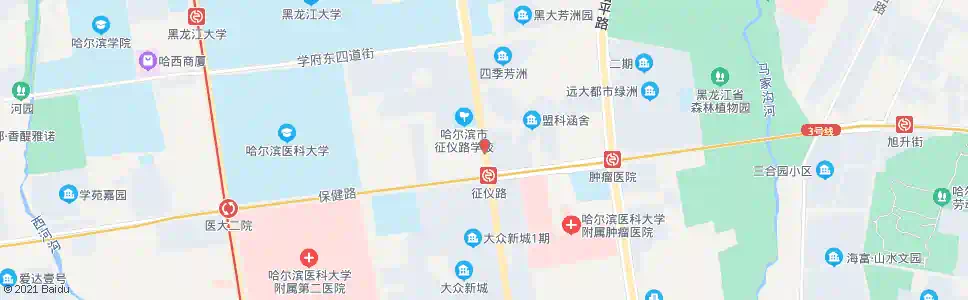哈尔滨保健路_公交站地图_哈尔滨公交_妙搜公交查询2025