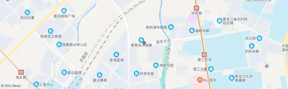 哈尔滨清华大街铁路街口(钢材市场)_公交站地图_哈尔滨公交_妙搜公交查询2025