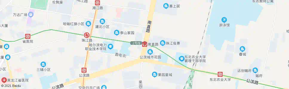 哈尔滨南直路_公交站地图_哈尔滨公交_妙搜公交查询2025