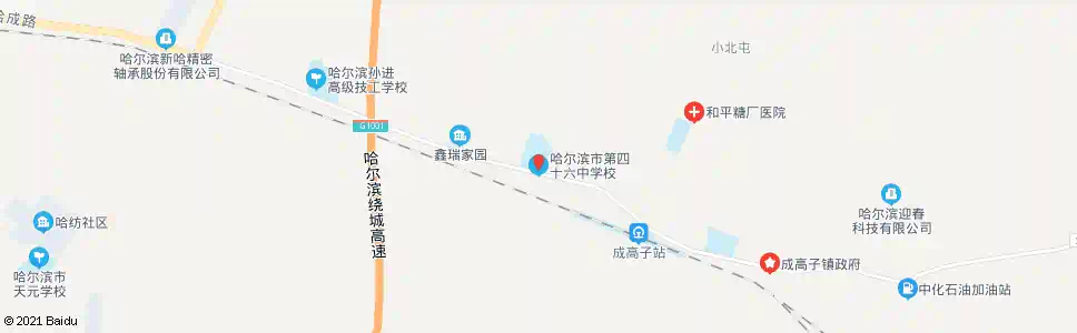 哈尔滨四十六中_公交站地图_哈尔滨公交_妙搜公交查询2025