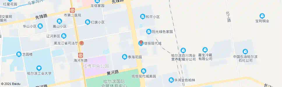 哈尔滨长江路与南直路口(信恒现代城)_公交站地图_哈尔滨公交_妙搜公交查询2025