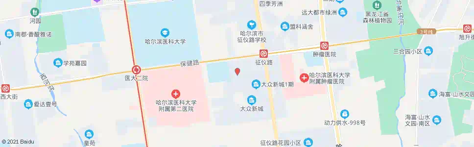 哈尔滨健康家园_公交站地图_哈尔滨公交_妙搜公交查询2025