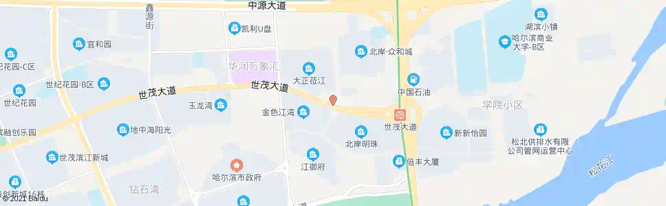 哈尔滨北岸明珠临时站_公交站地图_哈尔滨公交_妙搜公交查询2025