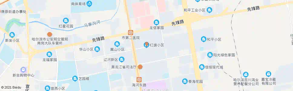哈尔滨红旗小区_公交站地图_哈尔滨公交_妙搜公交查询2025