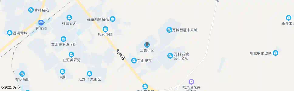 哈尔滨三鑫小区_公交站地图_哈尔滨公交_妙搜公交查询2025