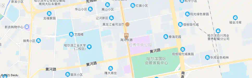 哈尔滨红旗大街(海河东路)_公交站地图_哈尔滨公交_妙搜公交查询2025