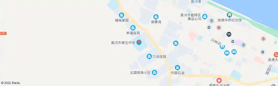 黑河第五中学_公交站地图_黑河公交_妙搜公交查询2025