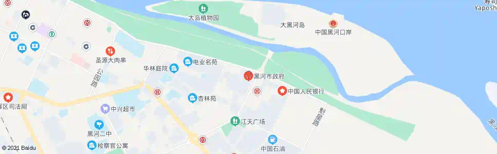 黑河市政府(东行)_公交站地图_黑河公交_妙搜公交查询2025