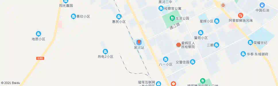 黑河铁路街_公交站地图_黑河公交_妙搜公交查询2025