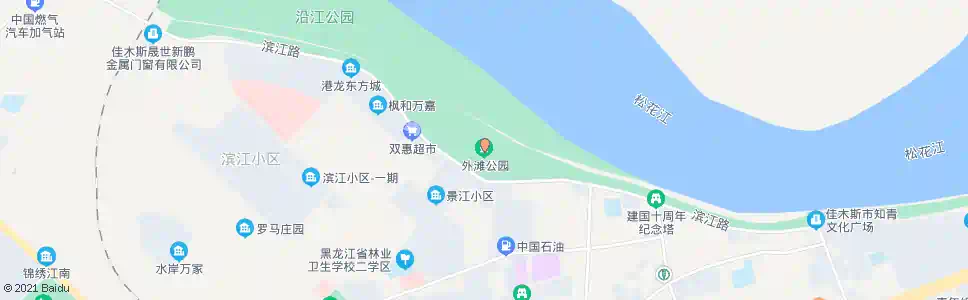 佳木斯外滩公园_公交站地图_佳木斯公交_妙搜公交查询2025