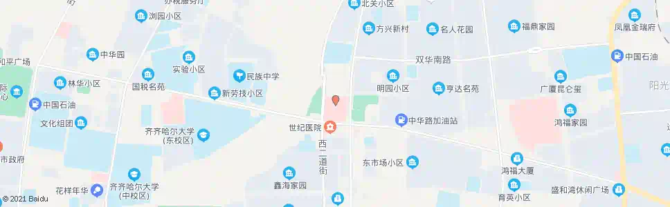 齐齐哈尔第二医院_公交站地图_齐齐哈尔公交_妙搜公交查询2025