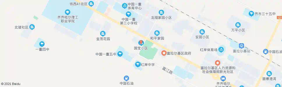 齐齐哈尔国宝小区(富拉尔基)_公交站地图_齐齐哈尔公交_妙搜公交查询2025