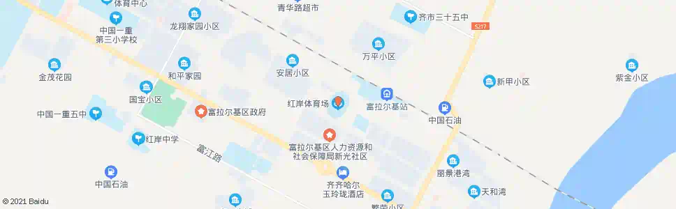 齐齐哈尔红岸体育场_公交站地图_齐齐哈尔公交_妙搜公交查询2025