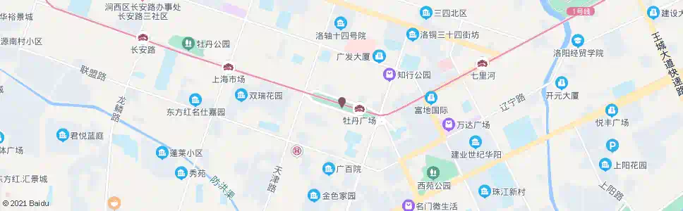洛阳牡丹广场西(西苑路天津路口)_公交站地图_洛阳公交_妙搜公交查询2025