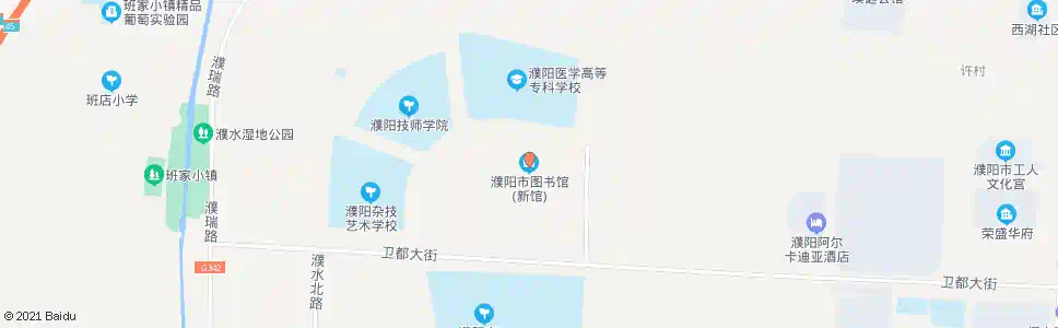 濮阳图书馆_公交站地图_濮阳公交_妙搜公交查询2025