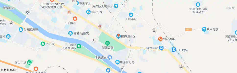 三门峡植物园小区_公交站地图_三门峡公交_妙搜公交查询2025