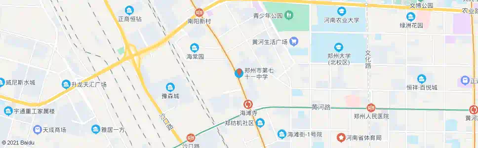 郑州市七十一中站_公交站地图_郑州公交_妙搜公交查询2025