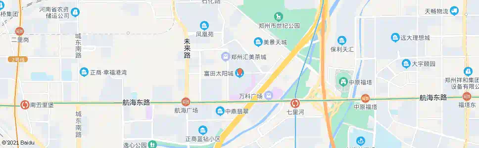 郑州航海路中州大道(富田太阳城站)_公交站地图_郑州公交_妙搜公交查询2025