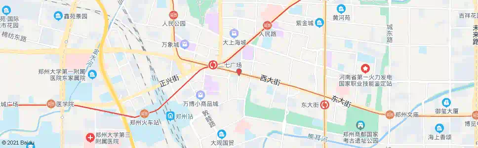 郑州西大街南下街_公交站地图_郑州公交_妙搜公交查询2025