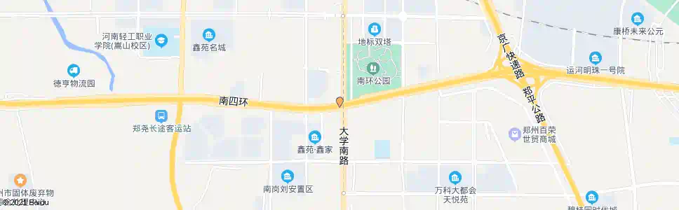 郑州南四环大学南路_公交站地图_郑州公交_妙搜公交查询2025