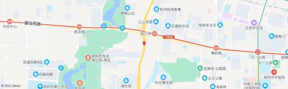郑州西三环建设路南_公交站地图_郑州公交_妙搜公交查询2025