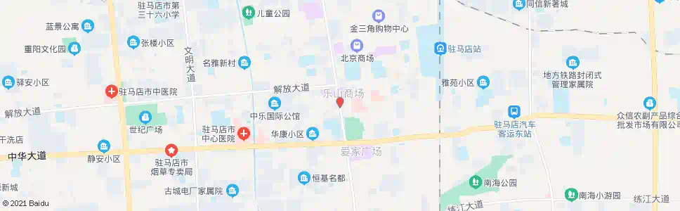 驻马店乐山商场东门_公交站地图_驻马店公交_妙搜公交查询2025