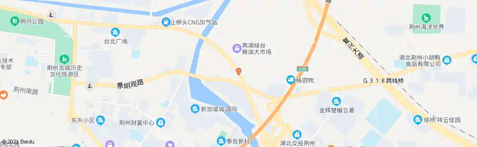 荆州两湖市场_公交站地图_荆州公交_妙搜公交查询2025