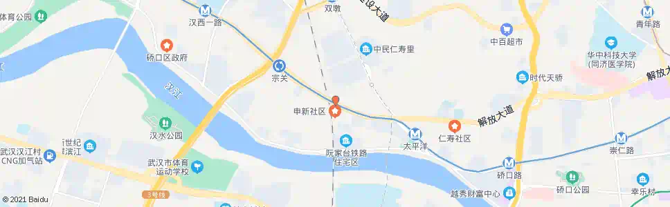 武汉解放大道太平洋_公交站地图_武汉公交_妙搜公交查询2025