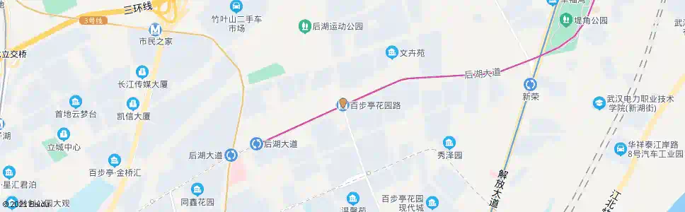 武汉百花路百步亭花园路_公交站地图_武汉公交_妙搜公交查询2025