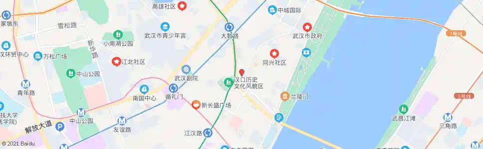 武汉中山大道合作路口_公交站地图_武汉公交_妙搜公交查询2025