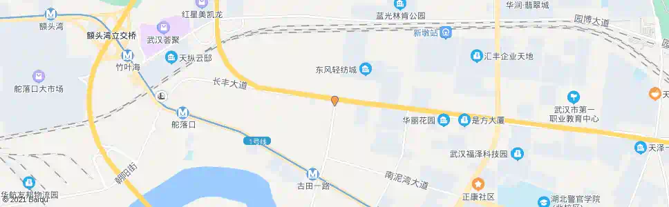 武汉长丰大道东风村_公交站地图_武汉公交_妙搜公交查询2025