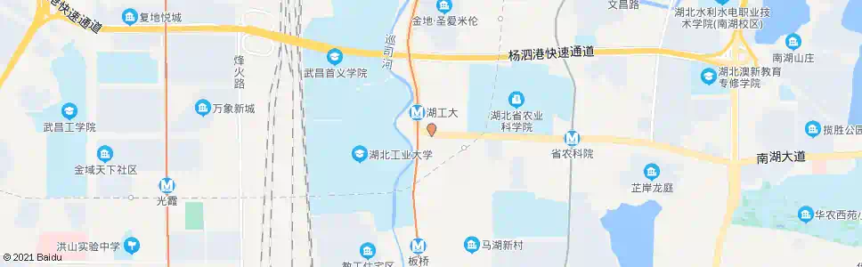 武汉南湖大道湖北工业大学_公交站地图_武汉公交_妙搜公交查询2025