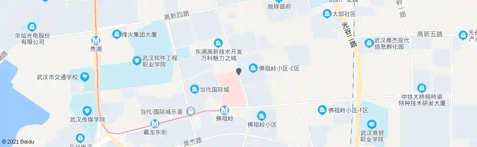 武汉光谷一路佛祖领c区_公交站地图_武汉公交_妙搜公交查询2025
