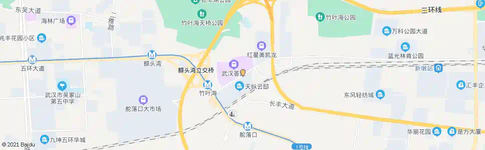 武汉园博大道荟聚中心南门_公交站地图_武汉公交_妙搜公交查询2025